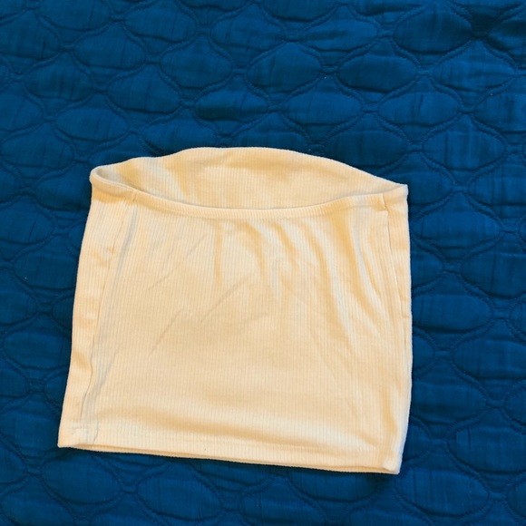 Pastel Yellow Ribbed Tube Top - Picture 3 of 3